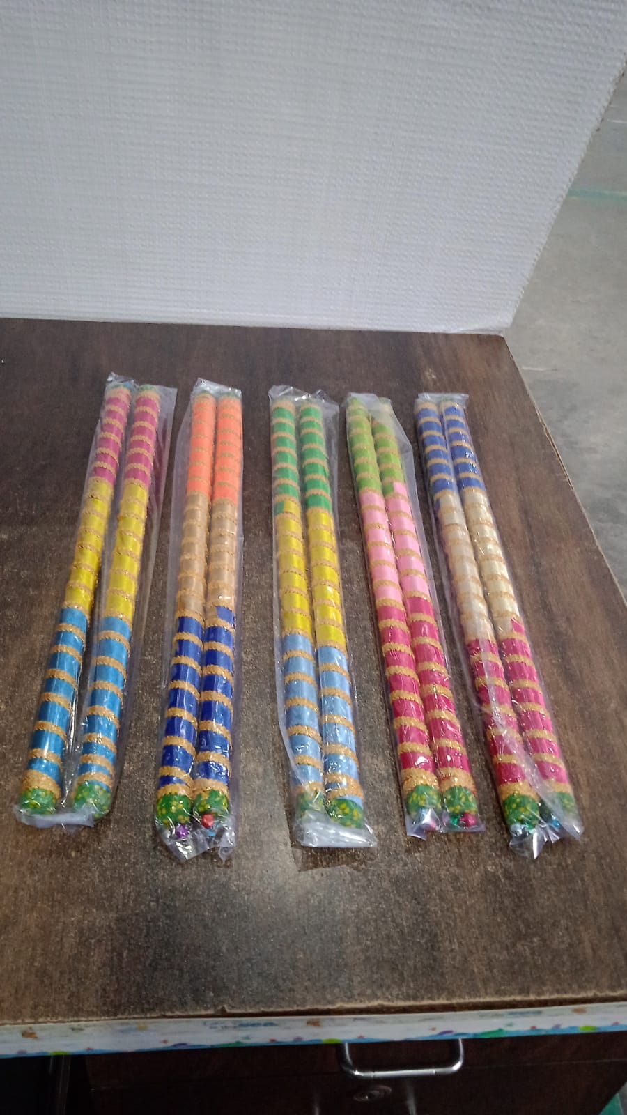 Traditional Decorative Dandiya Sticks Pair for Navratri, Garba (2 Pc) Traditional Decorative Dandiya Sticks Pair for Navratri, Garba (2 Pc)